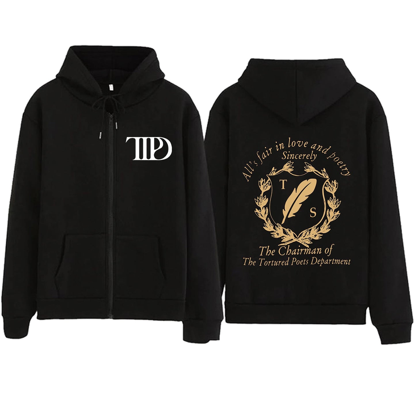 Damen Fleece Kapuzenjacke mit Motiv Bequem
