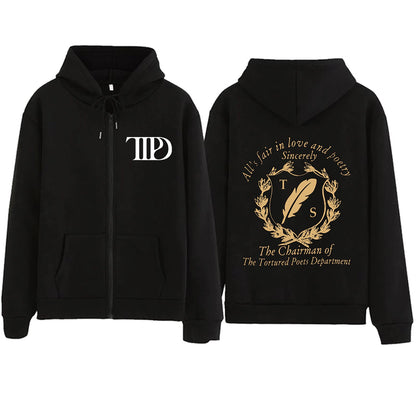 Damen Fleece Kapuzenjacke mit Motiv Bequem