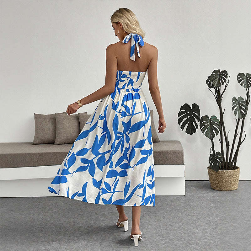 Damen Maxikleid Hohes Schlitzdesign Floralmuster Eveloria