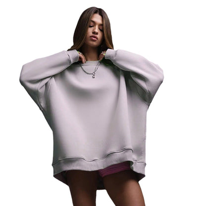 Eveloria Damen Oversized Sweatshirt Weiches Innenfutter Lässiger