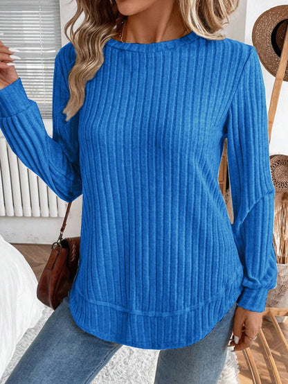 Damen Strickpullover Lässig Vertikale Streifen