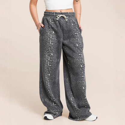Damen Hoodie Jogginghose Set Baumwolle Bequem Grau
