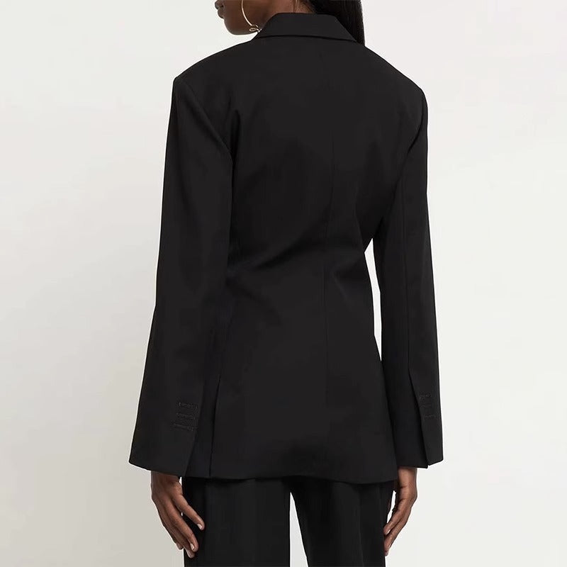 Damen Blazer Asymmetrisch Moderner Schnitt Eveloria