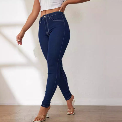 Damen Skinny Jeans Hohe Taille Figurbetonter Schnitt Eveloria