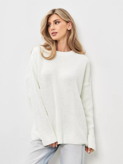 Damen Grobstrickpullover Weiches Material Beige