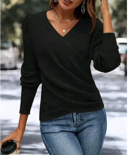 Eveloria Damen Gekreuzter Pullover