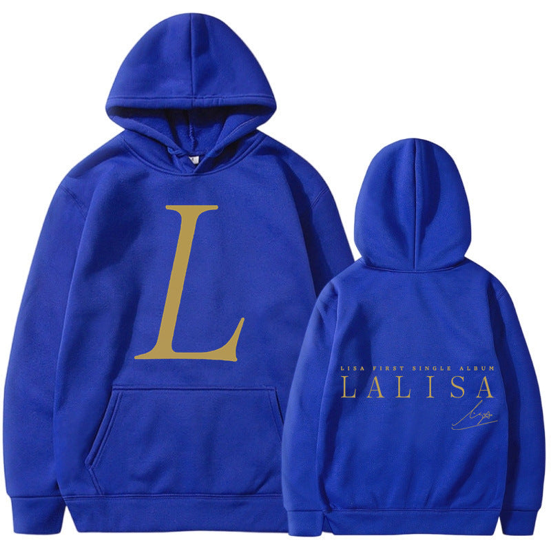 Damen Kapuzensweater mit Initialen-Print und Kängurutasche