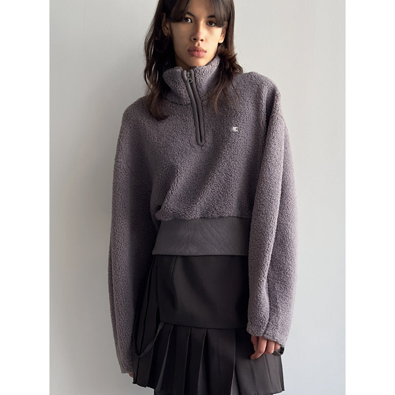 Damen Pullover Halbgeschlossen Kuschelig Eveloria
