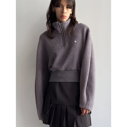 Damen Pullover Halbgeschlossen Kuschelig Eveloria