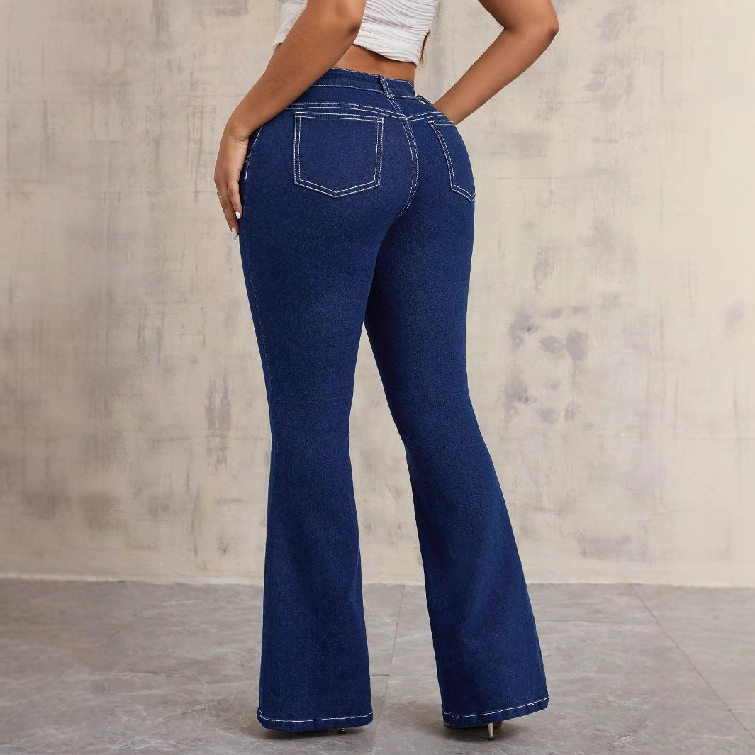 Damen High-Waist Flare-Jeans Eveloria