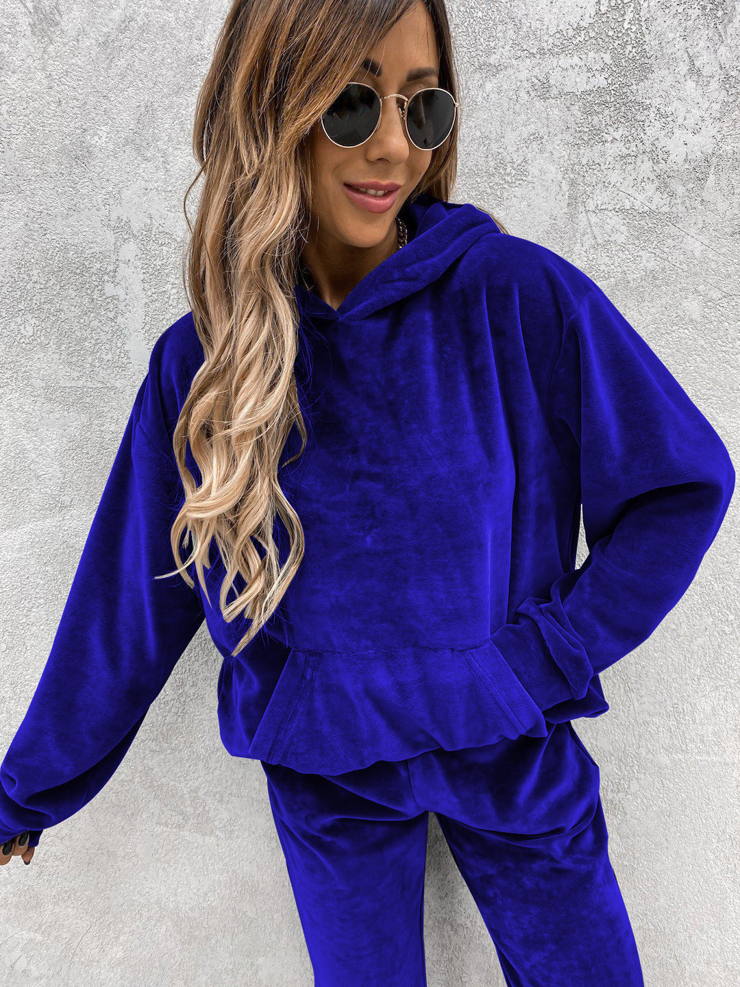 Damen Fleece-Hoodie Kuschelig Lässig Grau Eveloria