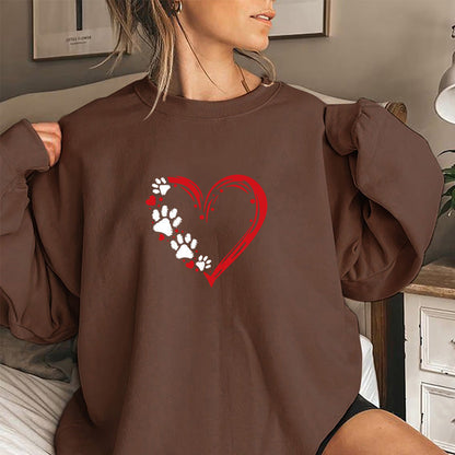 Damen Sweatshirt Herz Pfotendesign Eveloria