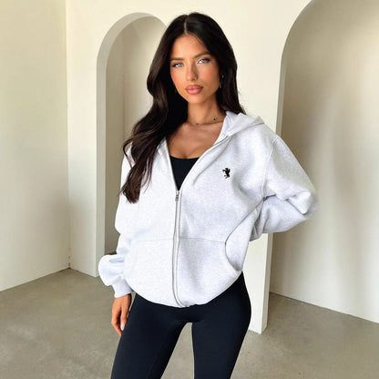 Damen Hoodie Lässig Mit Taschen Elastisch Schwarz Eveloria - Eveloria