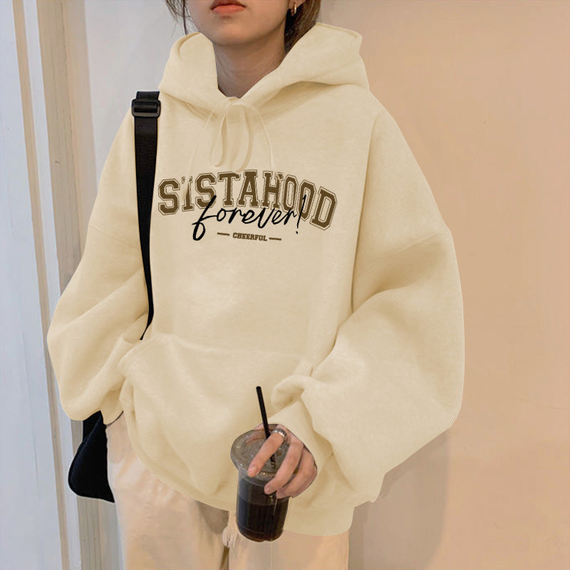 Damen Hoodie Oversized Lässig Mit Schriftzug