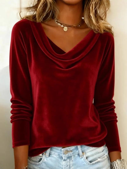 Damen Samt Pullover Eveloria Elegantes Design