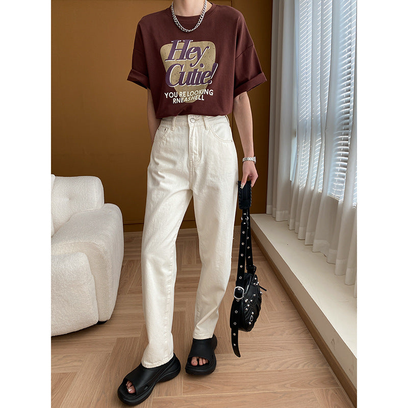 Damen Oversized T-Shirt Weiches Material Auffälliger Druck