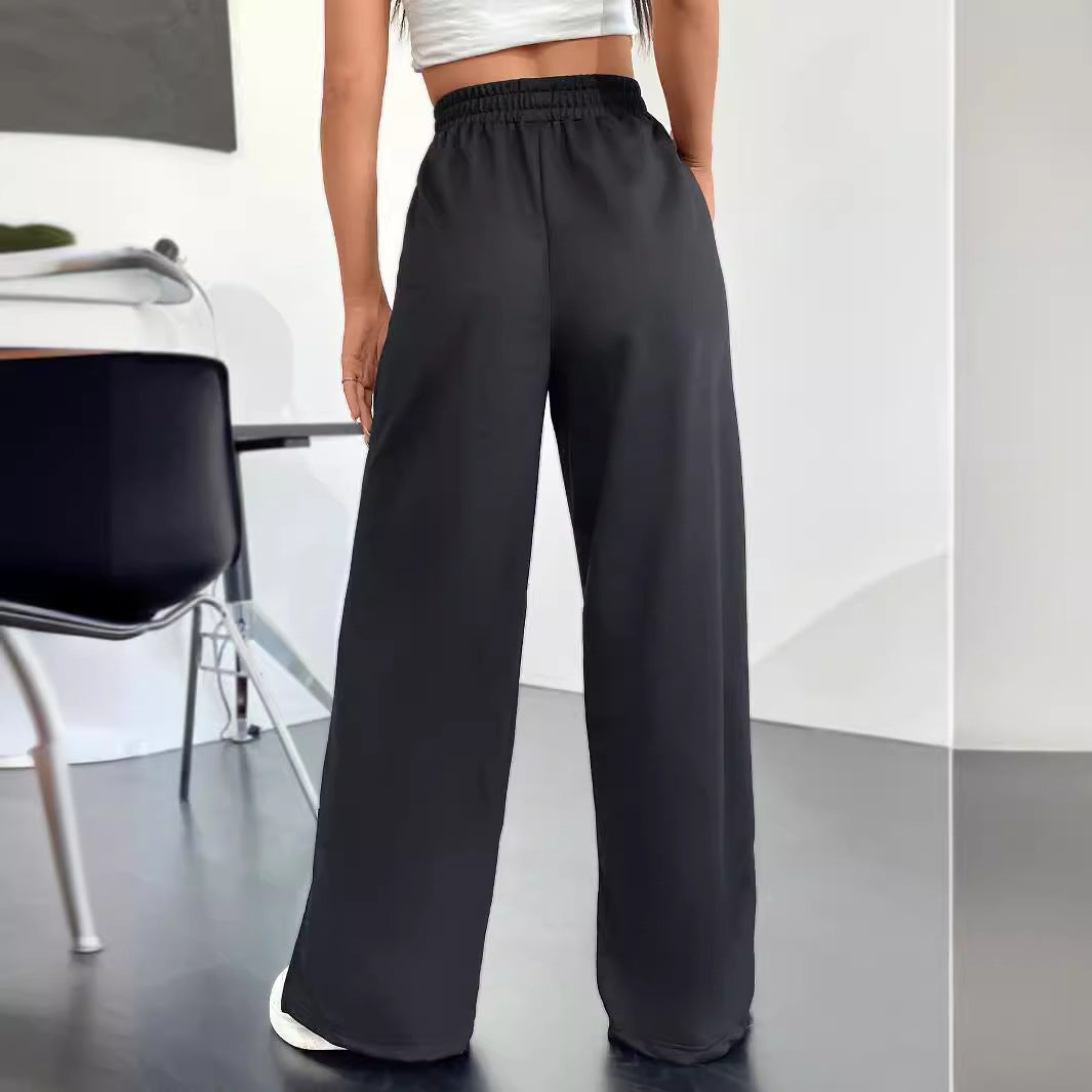 Damen Freizeithose Weit Geschnitten Seitliche Schlitzen Eveloria