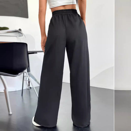 Damen Freizeithose Weit Geschnitten Seitliche Schlitzen Eveloria