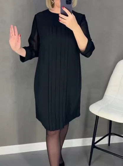Damen Rüschenkleid transparente Ärmel Eveloria