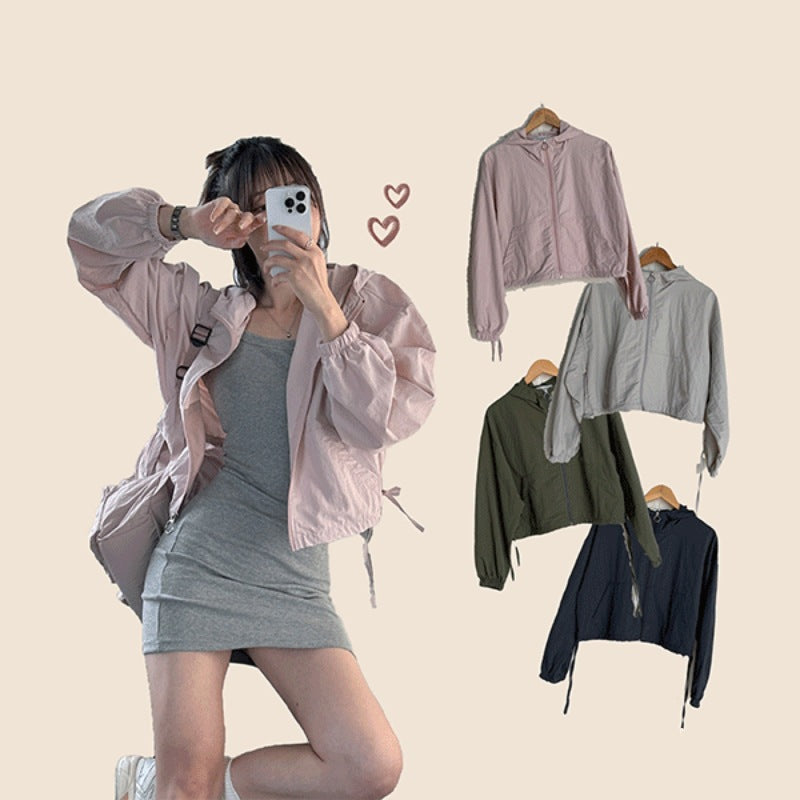 Damen Outdoor-Jacke Atmungsaktives Material Kordelzug Schwarz Eveloria - Eveloria