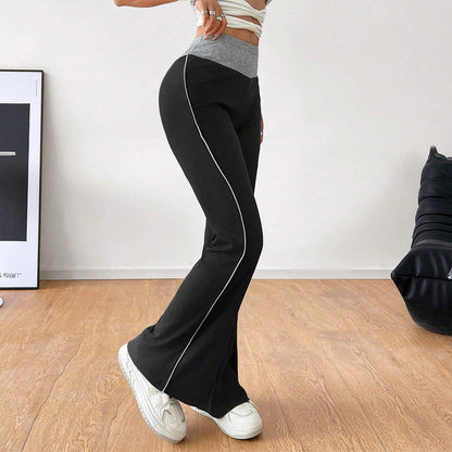 Damen Flared-Hose Hochwerder mit Kontraststreifen