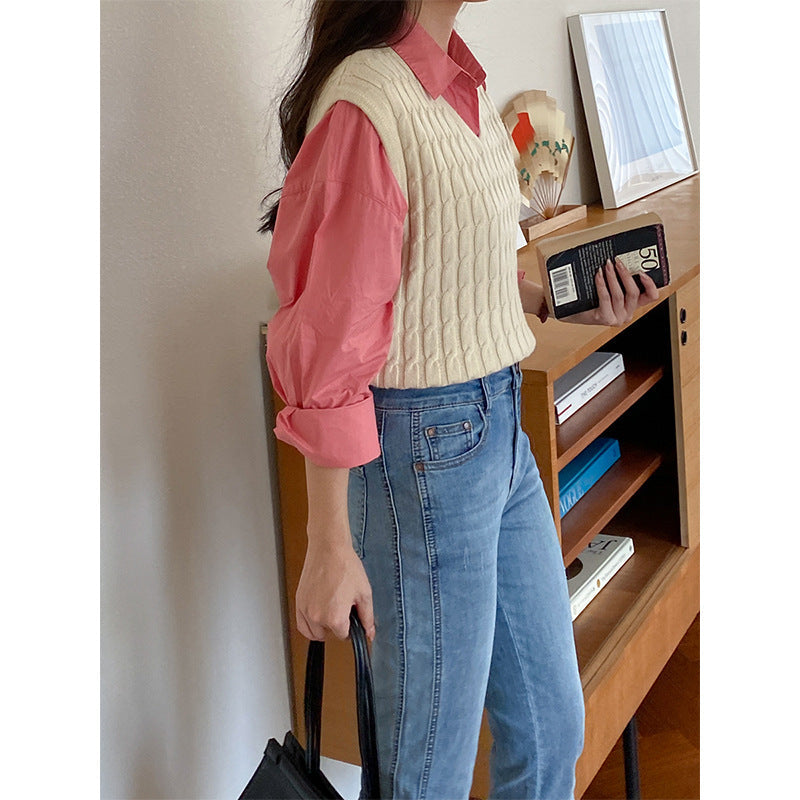 Damen Strickpullover Ohne Ärmel Eveloria
