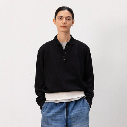 Damen Strickpullover Polokragen Kontrastbund Eveloria