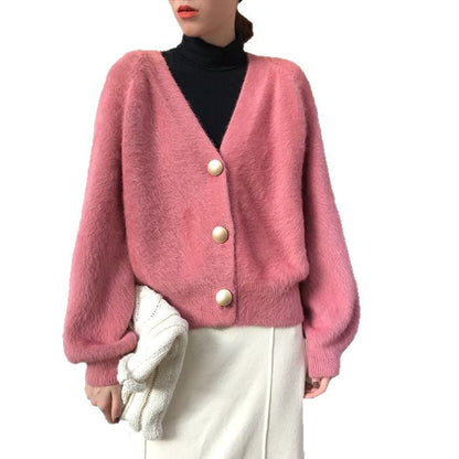 Damen Strickjacke Kuschelig Große Knöpfe Eveloria