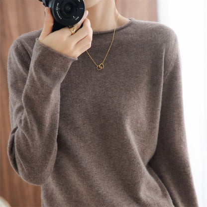 Damen Pullover Weich V-Ausschnitt Eveloria