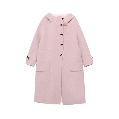Damen Wollmantel Elegant Hochkragen Knopf Eveloria
