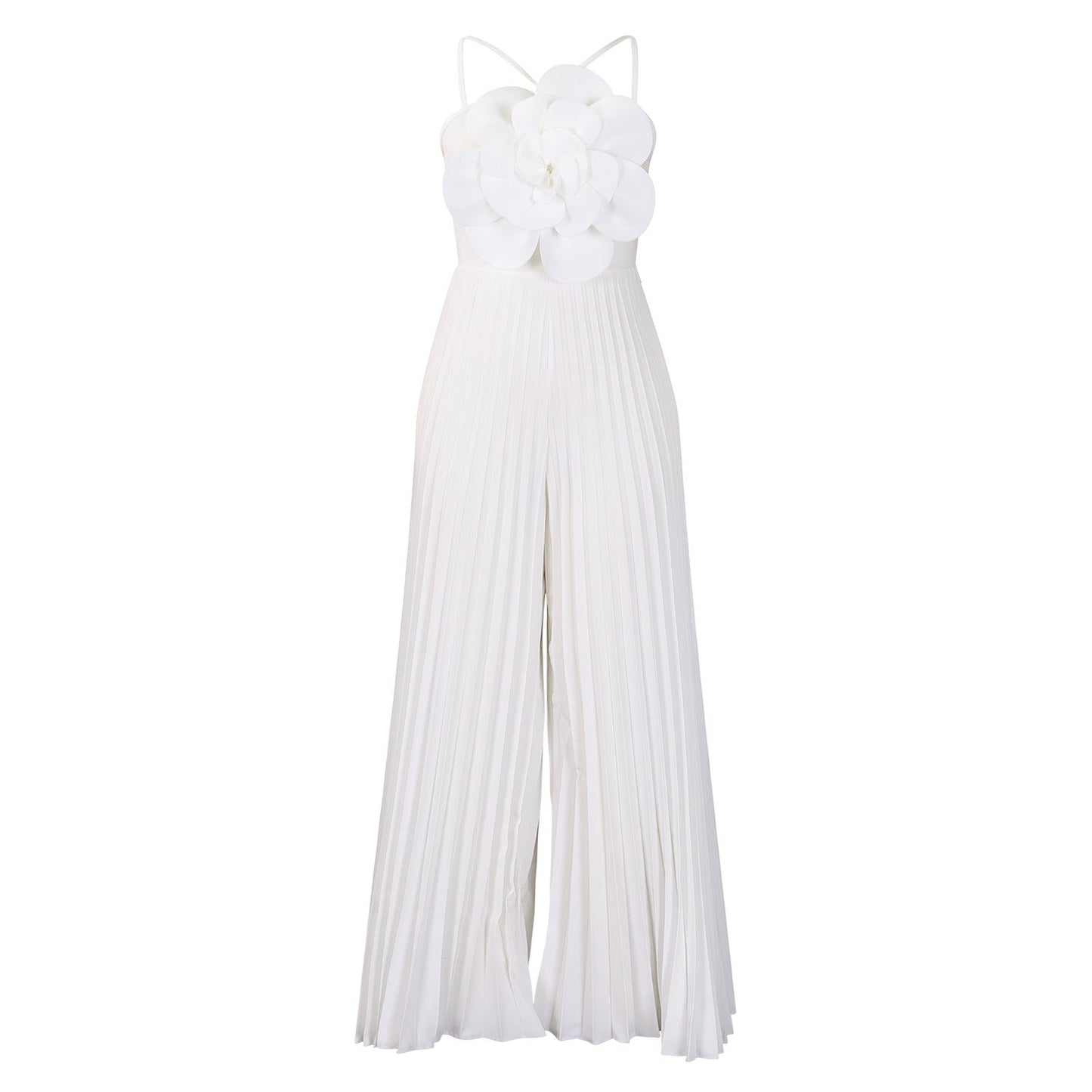 Damen Jumpsuit Plissee-Design Blumenmuster Eveloria
