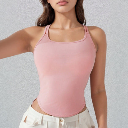 Damen Sporttanktop Slim Fit Dekorative Träger Eveloria