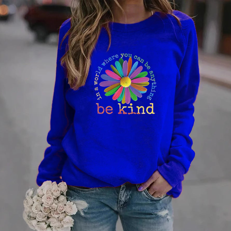 Damen Sweatshirt Bunt Blumen-Design Weich Eveloria - Eveloria