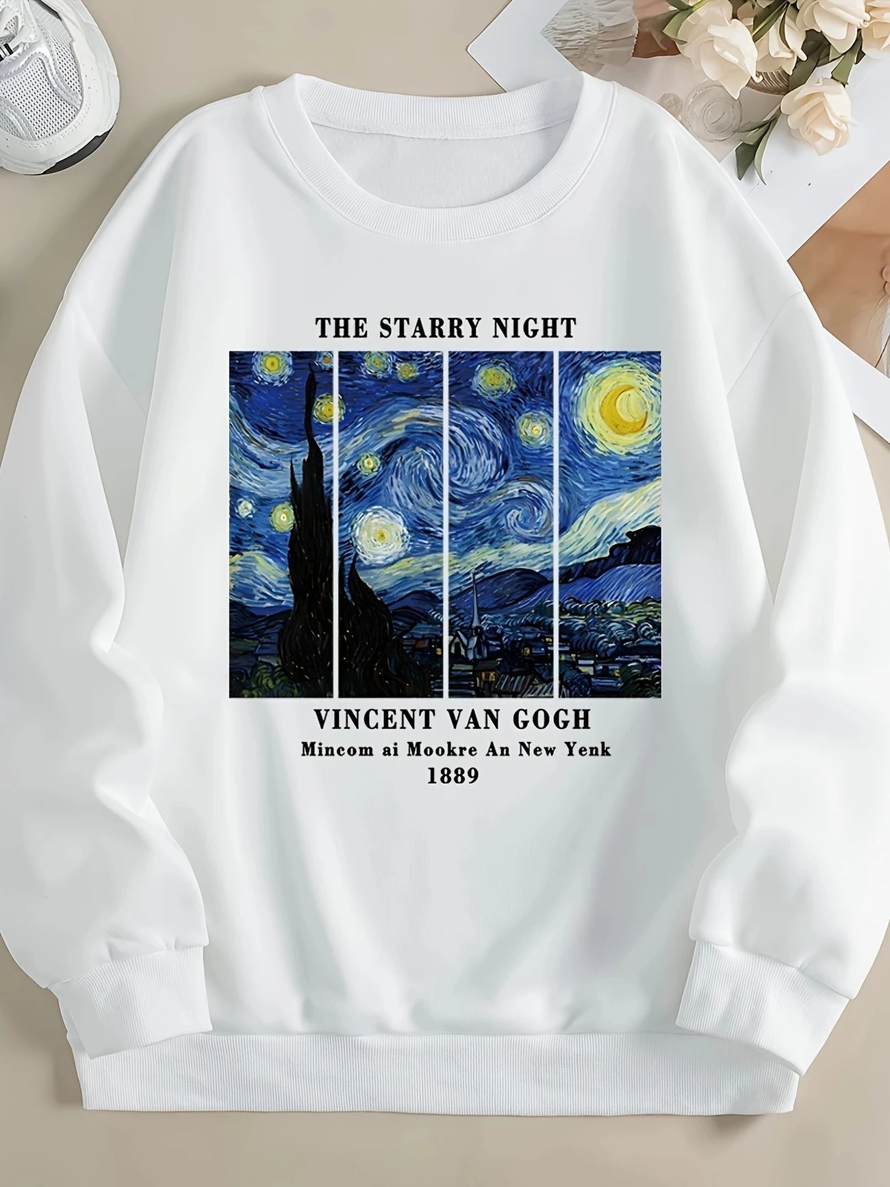 Damen Sweatshirt Van Gogh Motiv Moderner Druck