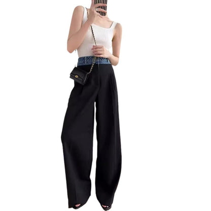 Damen High-Waist-Stoffhose Weit geschnitten Eveloria
