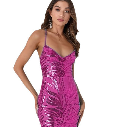 Damen Abendkleid Glitzernd Eveloria