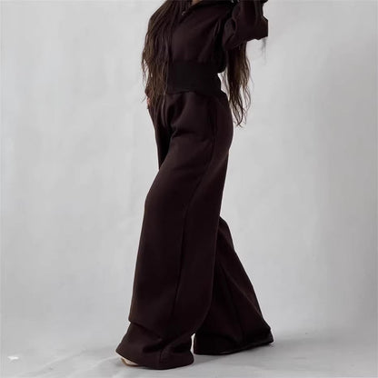 Damen Jumpsuit Kapuze Weites Bein Eveloria