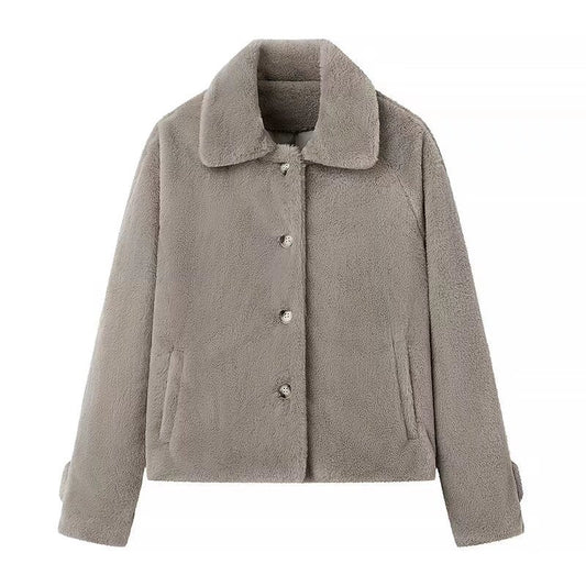 Damen Kuscheljacke Elegant Kragen - Eveloria