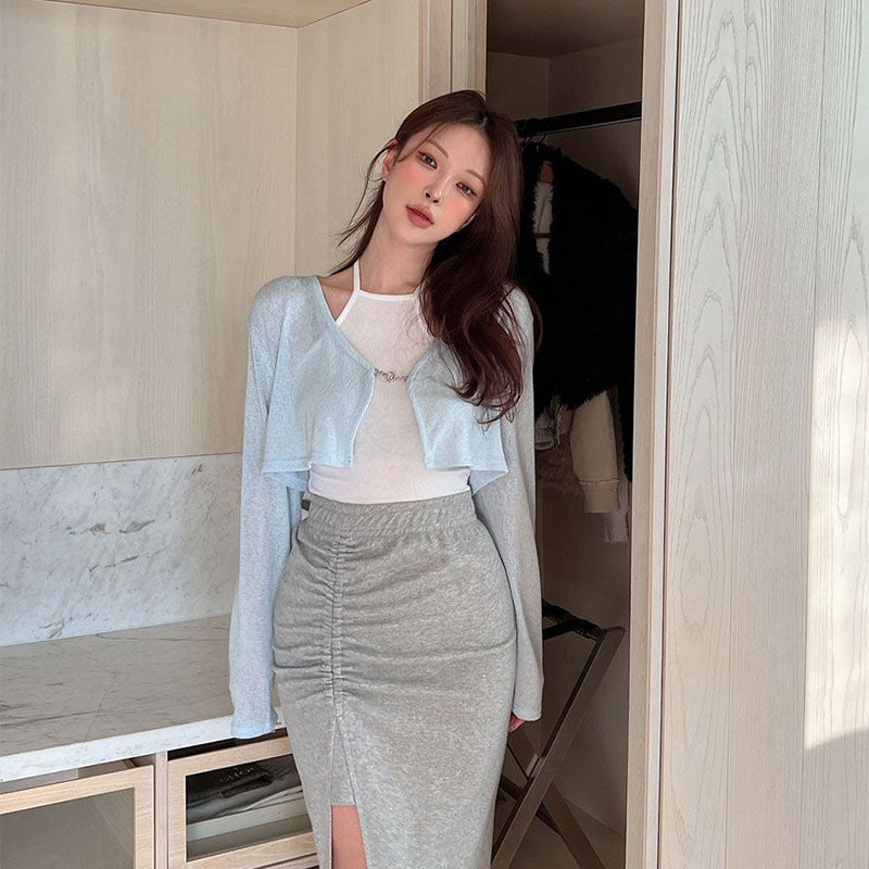 Damen Midirock Raffung Eveloria Elegantes Design