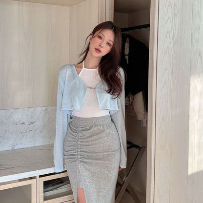 Damen Midirock Raffung Eveloria Elegantes Design