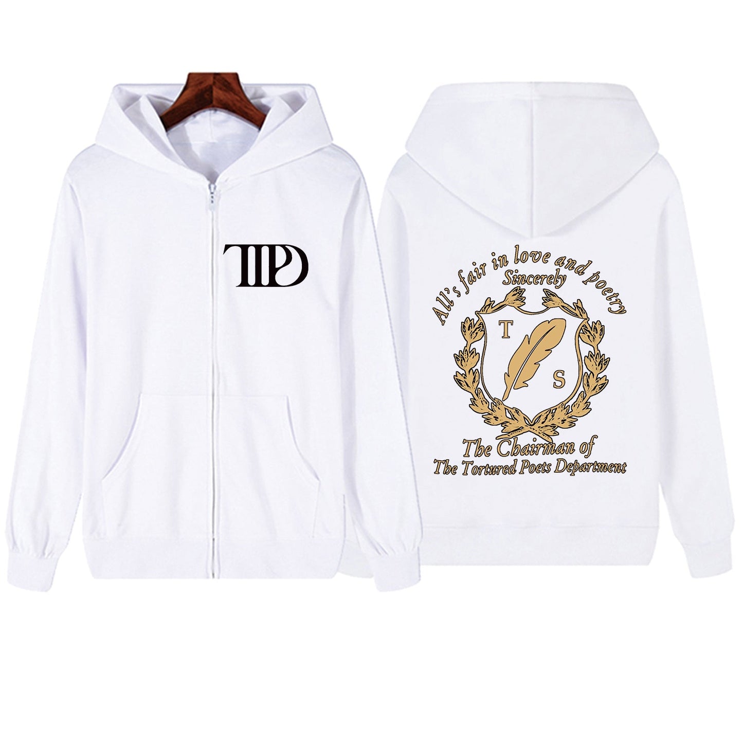 Damen Fleece Kapuzenjacke mit Motiv Bequem