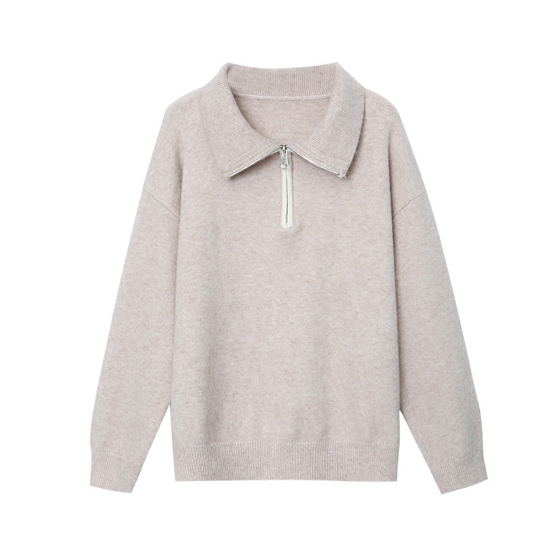 Damen Pullover Halb-Reißverschluss Lässiger Schnitt Eveloria