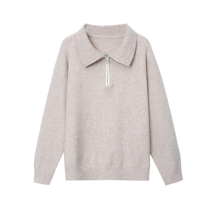 Damen Pullover Halb-Reißverschluss Lässiger Schnitt Eveloria