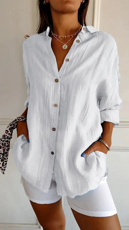 Eveloria Damen Lockeres Button-Down-Hemd