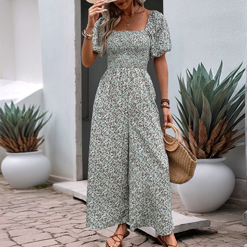 Damen Sommerkleid Luftig Rüschendetails Weites Bein Eveloria