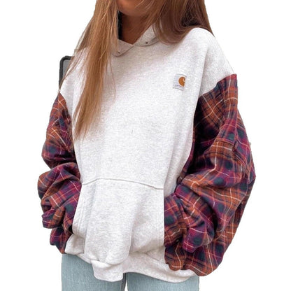 Damen Kapuzenpullover Karomuster Eveloria