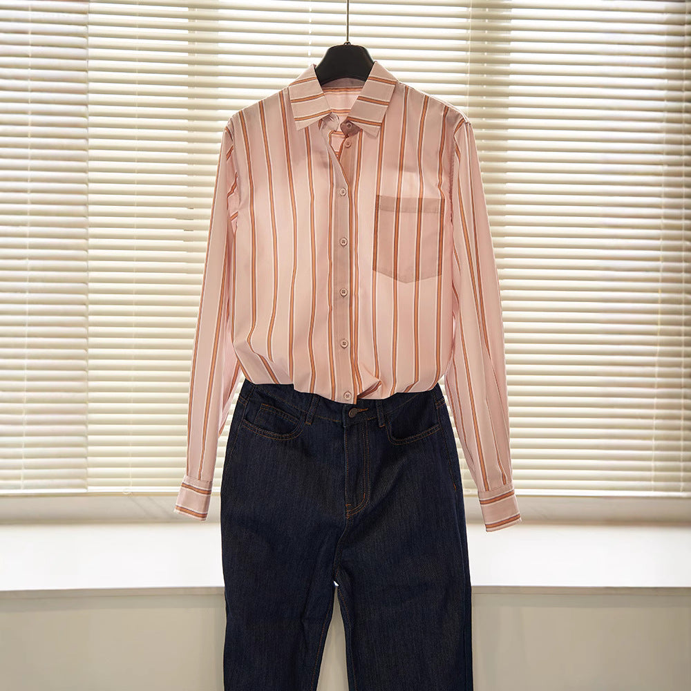 Damen Bluse Übergroß Gestreift Eveloria