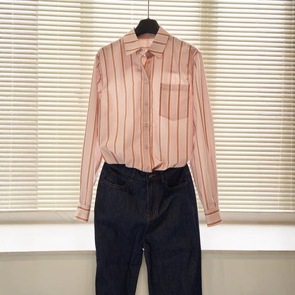 Damen Bluse Übergroß Gestreift Eveloria