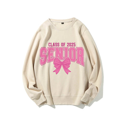 Damen Sweatshirt Abschlussjahr Schleifendesign Grau Eveloria