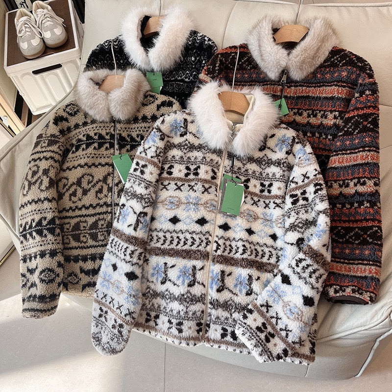 Damen Teddyjacke Gefütterter Kragen Schwarz Eveloria - Eveloria